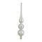 15" Silver and White Glitter Glass Finial Christmas Tree Topper